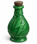 Green Energy Potion prop bottle with a raised lightning-bolt emblem, diamond accents, and a brown stopper-style top.