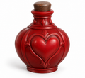Red Health Potion prop bottle with a raised heart emblem and brown stopper-style top.